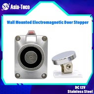 12/24V 60kg/120Lbs Holding Force Magnetic Wall Mount Door Stopper Power To Lock Electromagnetic