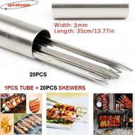 SPIRAKOGEO 20pcs Metal BBQ Skewers Practical Long Reusable BBQ Sticks