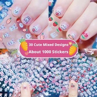Spring Cartoon Mix Nail Sticker Cartoon Flower Design With Words/ Rabbits/ Cartoon Strawberry J9n9