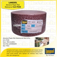 Kertas Amplas Roll | Langsol | Abrasive Cloth Roll, Waterproof P220/5R