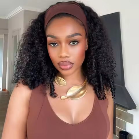 Burmese Curly Human Hair Wig Headband Wigs Human Hair Full Machine Made Wig Rem Burmese Wear And Go 