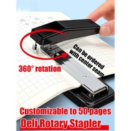 [Greatfunny] Deli Stapler Home Office Heavy Duty Stapler Rotatable Thickened Stapler