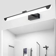 Mirror Lights, Bathroom Wall Light, LED LED Mirror Front Lamp Black Wrought Iron Adjustable Angle Telescopic Waterproof Anti-Fog Wall-Mounted Mirror Cabinet Lamp