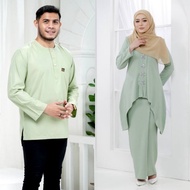 Kurta & Baju Kurung Matcha Sage Green from S to plus size 5XL Kebarung Diamond