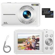 กล้องดิจิทัล FHD 1080P แบบพกพาสำหรับวัยรุ่น 44MP กล้องดิจิทัลแบบชี้และถ่าย ซูม 16 เท่า พร้อมสายคล้อง