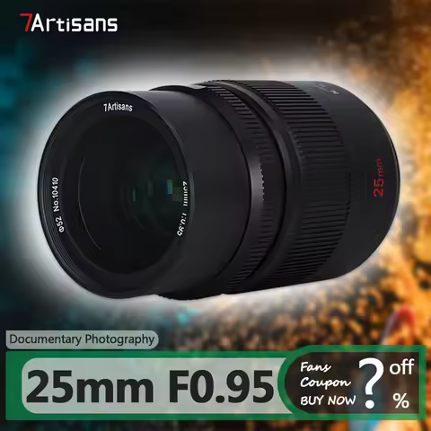 7artisans APS-C 25mm F0.95 Large Aperture Camera Lens with Sony E ZVE10 Nikon Z Fujifilm XF Canon EO