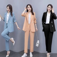 Plus Size Loose Suit Set Blazer Business Office/Formal OL Suit Wear Ladies Women Casual Blazer +Long Pants Two Piece Suit Women Clothings