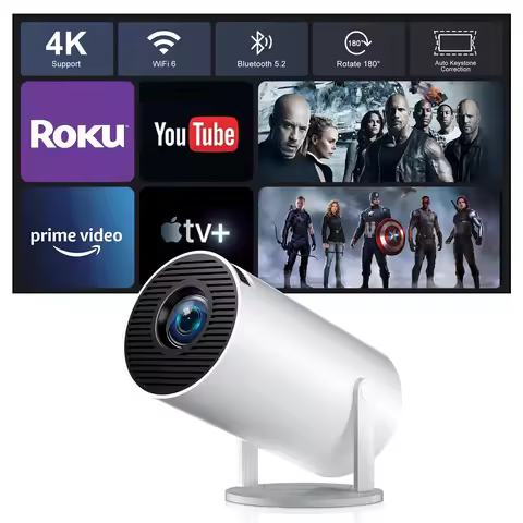 New HY300 Pro Projector 4K Android 14.0 Wifi 6 300ANSI Allwinner H723 BT5.2 1080P 1280*720P Cinema O