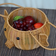 98% Praise Rate Imitation Rattan Vegetable Basket Picking Basket Outdoor Picnic Basket Woven Fruit B