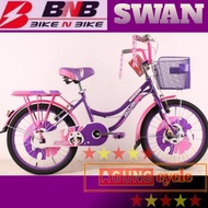 Sepeda Mini 16 18 20 Bnb Swan Anak Perempuan Keranjang Boncengan