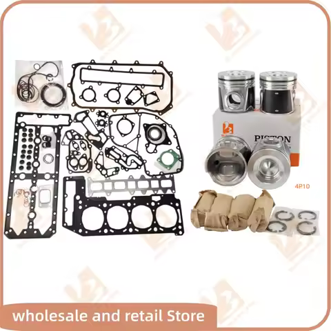 4P10 Full Gasket Set Kit For Mitsubishi Engine 4-Cylinder Piston with Pin Lock Overhaul Rebuild Kit