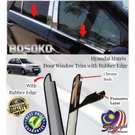 BOSOKO Hyundai Matrix Door Window Trim/Stainless Steel Chrome Panel/Door Belt Moulding/Door Lining P