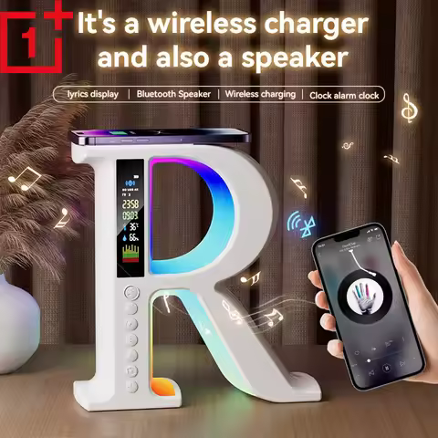 OnePlus Bluetooth Speakers Wireless Charger Multifunctional Color Atmosphere RGB Desk Clock Nightlig