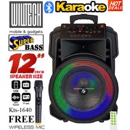 12 INCH BLUETOOTH TROLLEY SPEAKER KARAOKE SYSTEM BT-V12