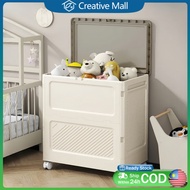 50/60cm Foldable Storage Box Flip Cover Clothes Storage Basket Household Large Capacity Storage Box 
