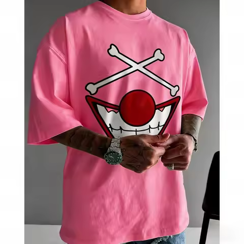 One Piece Yonko Buggy Unisex T-shirt 2026 Summer New Popular Anime Print American Casual Family Shor