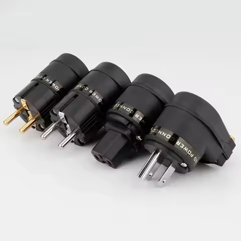 HiFi IEC C15 Female Socket EU/US Male Schuko Connector 7-character/L-shaped Right Angle Plug for Spe