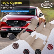 Car Floor Mats For Mazda CX-5 CX5 KF 2017~2022 Leather Luxury Mat Rugs Carpet Full Set Auto Interior Parts Car Accessori