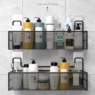 Bathroom Shelf Shampoo Storage Rack Bath Hanging Basket Iron Cosmetic Holder Punch-Free Kitchen Seasoning Organizer Accessories