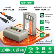 Cityork DMW-BLK22 DMW BLK22 Battery With USB Type-C interface Fast Charge For Panasonic GH7/GH6/GH4/