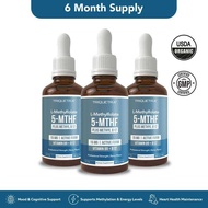 L Methyl Folate 15mg + B12 Pro Strength Liquid 5-MTHF Form Supports Mood Methylation & Cognition Sup