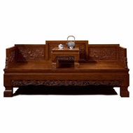 [Fast Delivery]Luban Yimu Sofa Bed Solid Wood Furniture Arhat Bed Multi-Functional Single Old Elm Carved Antique New Chinese Furniture in Ming and Qing Dynasties