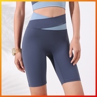 Lululemon's new style yoga Capri Pants mosaic color high waist hip lifting YOGA SHORTS LU1487