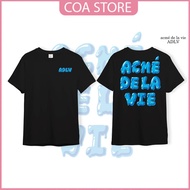 Adlv High Quality Cotton T-Shirt [Cotton] - Model 26 - ADLV Logo Blue Letter COA STORE
