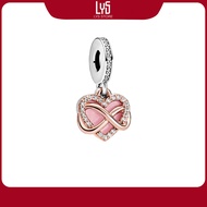 S925 Silver Charm Sparkling Infinity Heart Dangle Charm 1164 - S925 Silver