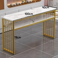 Yifeng โต๊ะทำเล็บ โต๊ะต้อนรับ ท็อปไม้ลายหินอ่อน โครงขาเหล็ก รุ่น 2909 2910