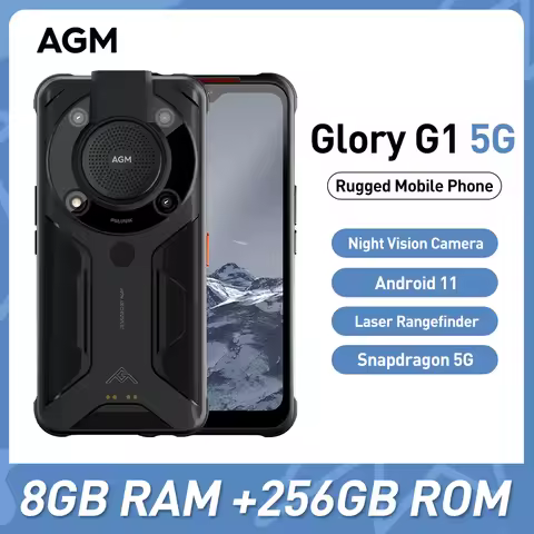 AGM Glory G1 5G Rugged Mobile Phone 8GB+256GB 6200mAh 6.53 inch NFC Smartphone 20 MP Night Vision Ca