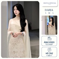 HESTIA - DARIA lace dress and HESTIA silk scarf in lace combined with silk scarf