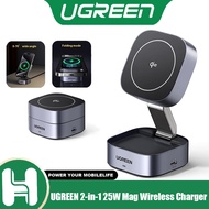 UGREEN 2-in-1 25W Magnetic Wireless Charger Stand Qi2 MPP Foldable Charging 15W Fast Charger