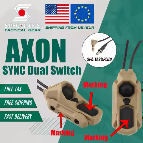 AXON SYNC Dual Remote Pressure Switch NGAL LA23 & Surefire Plug Tactical Flashlight Laser Switch 7" 