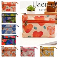 UAENAU Coin Purse, Canvas Prints Key Pouch,  Double-Zip 4-Layer Card Holder