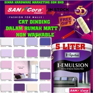 SINAR SANCORA I-EMULSION 5 LITER PAINT PURPLE INTERIOR MATT WALL CAT DINDING DALAM TIDAK KILAT UNGU 