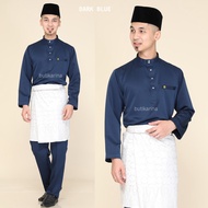 Baju Melayu Moden Biru Gelap Navy Blue Dark Blue Dewasa Ayah Bapa Budak Anak Kanak Kanak