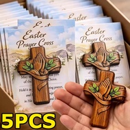 1/3/5Pcs Wooden Prayer Cross - for Easter Christmas - Lightweight Portable Mini Crosses - Handheld P