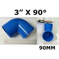 PVC ELBOW 90MM BLUE FOR CLEAN WATER --------------------------------------------- PVC ELBOW 3" X 90