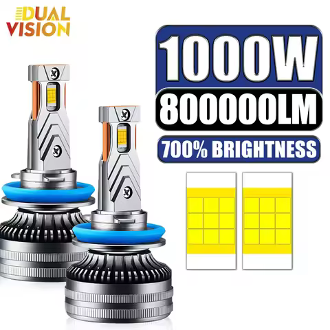 K5C H7 LED 800000LM 1000W H4 H11 H3 Car Headlights H8 H1 HB3 9005 HB4 9006 9012 HIR2 H9 18PCS 8054 C