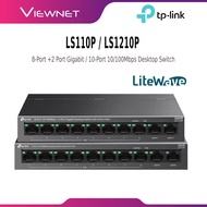 TP-LINK LS110P (10-PORT) / LS1210P (8-PORT +2-PORT GIGABIT) 10/100MBPSDESKTOP SWITCH WITH 8-PORT POE