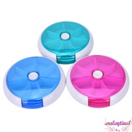 VALENTINE1 Seven-grid Pill Box, 7 Day Weekly Medicine Pill Box, Portable Plastic Sealed Rotating Travel Pill Case Tablet Container