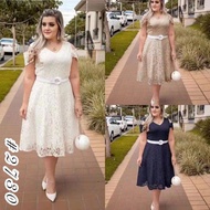 gown for ninang wedding【on hand】 Plus size elegant Lace evening Dress Simple Short Party Formal p