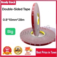 Tape Double-Sided Foam Adhesive Tape Super Strong No Trace 0.8x10mmx28m