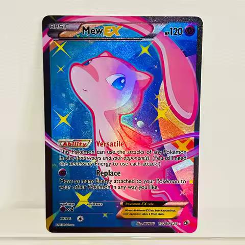 Mew EX RC24/RC25 English Card Holographic Foil Texture DIY Premium Anime Collection Card