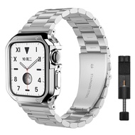[HOT JUXXKWIHGWH 514] สายรัดข้อมือสำหรับ Apple Watch 40มม. 44มม. 38มม. 42มม. Soft Case สแตนเลสสายนาฬิกาสร้อยข้อมือสำหรับ IWatch SE 7 6 5 4 3 2สาย