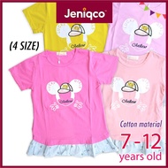 Baju Jalan Kanak-Kanak Perempuan / Kids Girl Cotton T-Shirt Short Sleeve  (7-12 Tahun)
