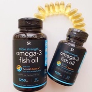 🐠Sports Research Omega-3 rTG魚油膠囊🐟1250mg 30粒 90粒 深海魚油 中文說明書 標籤  物品在台，