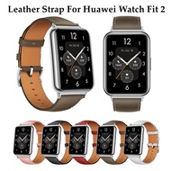 [HOT JUXXKWIHGWH 514] สายหนังแท้สำหรับนาฬิกา Huawei Fit 2สายนาฬิกาเปลี่ยนสายรัดข้อมือกีฬาสร้อยข้อมือ Huawei Fit2 Smartwatch อุปกรณ์เสริม