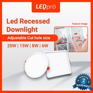 [Buy 2 Free 1] LED PRO LED LIGHT Recessed Light Downlight Light Square/Round Tri-Tone/3000k/6000k/6W